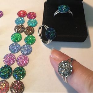 One size fits all RINGS! Sparkle Druzy stone
